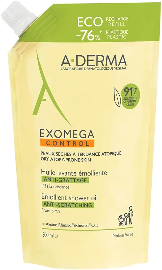 A-DERMA Exomega Control Shower Oil Refill Pack 500 ml Shower Gel