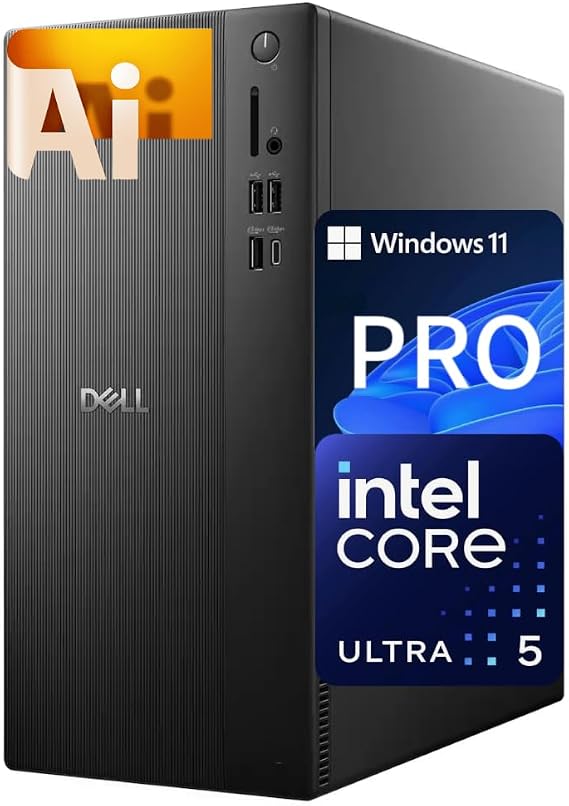 Dell Secure & Productive Business Tower Desktop, Intel 10-Core Ultra 5 225, 16GB DDR5 RAM, 1TB Storage(512GB SSD & 512GB External), HDMI, DP, Wi-Fi 6, RJ45, USB-C, Headset Jack, Windows 11