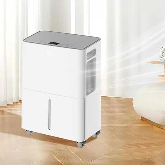 High Power 8L/15L/Day Dehumidifier for Home, Ultra Quiet (<40dB) & Compact Design, Auto Defrost & Drain Hose - Ideal for Large Bedrooms, Living Rooms, Villa Basements (15L)