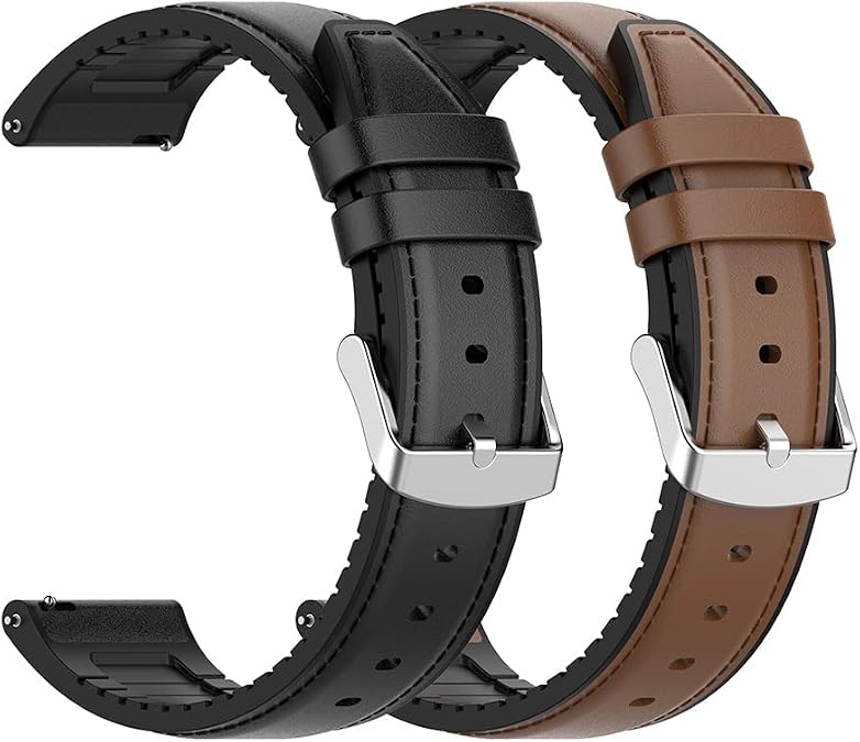 FitTurn 2 Pack Wrist Strap for KOSPET Tank M1 Pro/M1/M2/M3/T2/T3 Smart Watch Bands, Replacement Watch Band Compatible for AMAZTIM C20/C20 Pro/M2/T2 Smartwatch Soft Silicone Leather Wristband