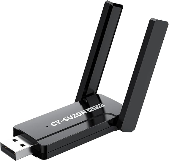AC1300 USB 3.0 WiFi Adapter for PC, Wireless Network Adapter for Desktop with 2.4GHz,2High Gain Antenna,Windows11/10/8/7/XP