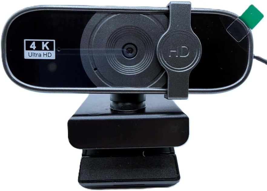 4K Ultra HD Webcam, Auto Focus, Black, USB 2.0, 95-Degree Wide Angle, Digital Image Stabilization, Video Conferencing Camera for Desktop Computer