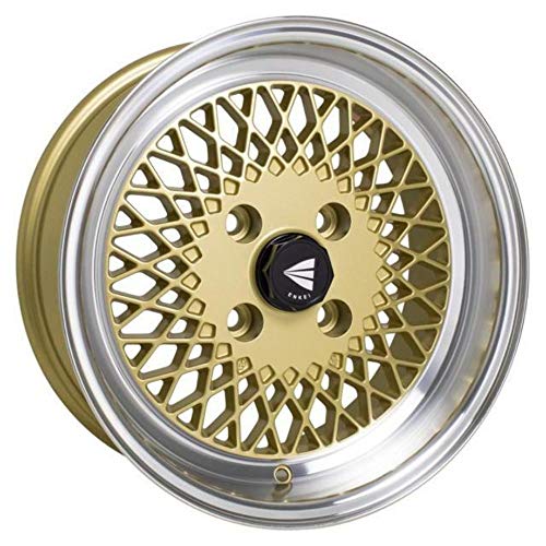 15x8 Enkei ENKEI92 Gold w Machined Lip WheelsRims 4x100 465-580-4925GG