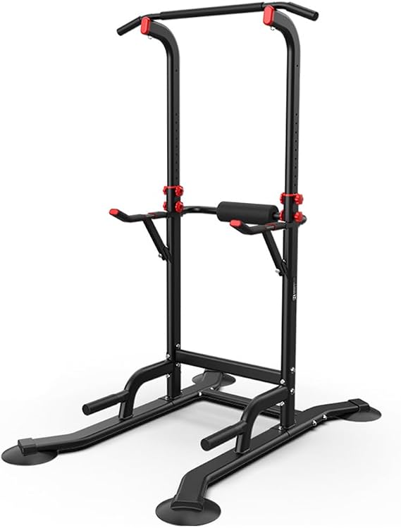 Power Tower Dip Station Pull Up Bar Multi-Function Adjustable Strength Training Workout Equipment Suitable for Home Fitness Exercise