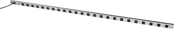 Tripp Lite 24-Outlet Surge Protector Power Strip, 15 Foot / 4.57 Meter Long Cord, Metal Housing, 1650 Joules, 15A Resettable Circuit Breaker, Black/Grey, Lifetime Manufacturer's Guarantee (SS7619-15)