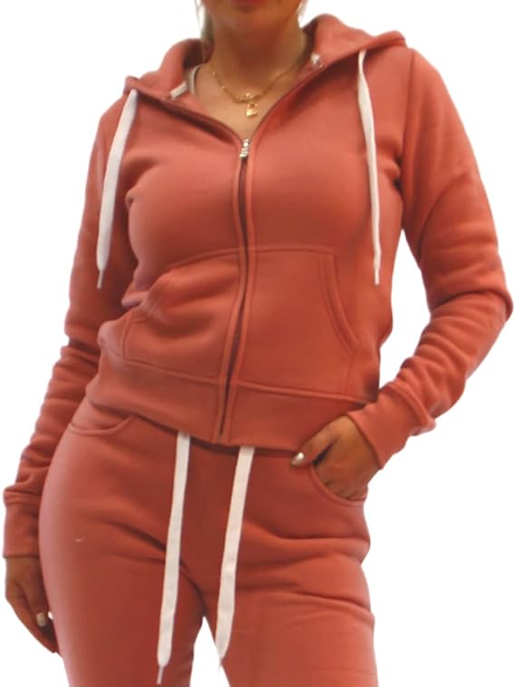 Red Fox Womens Casual Slim Fit Fleece Lined Full Zip Hoodie Fitted Jacket Comfy Sweatshirt with Pockets