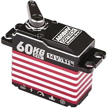 GOTECK 60KG Brushless Digital Servo,High Voltage 14V Full Metal Gear Waterproof Steering Servo with 25T Servo Horn for 1/8 1/10 Scale RC Cars,RC Crawler,Trucks,Boat,Robot Parts (A60BHV-270)