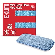 E-Cloth Mini Deep Clean Mop Head, Microfiber Mop Head Replacement for Floor Cleaning, Great for Hardwood, Laminate, Tile and Stone Flooring, Washable and Reusable, 100 Wash Guarantee, 1 Count