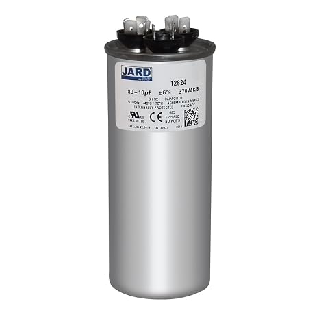 Mars 12824 Dual Motor Run Capacitor 80/10 MFD 370V Round