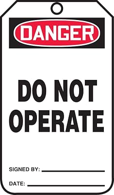 Accuform Signs MDT189CTP Safety Tag, Legend Danger DO NOT Operate, 5.75 Length x 3.25 Width x 0.010 Thickness, PF-Cardstock, RedBlack on White Pack of 25