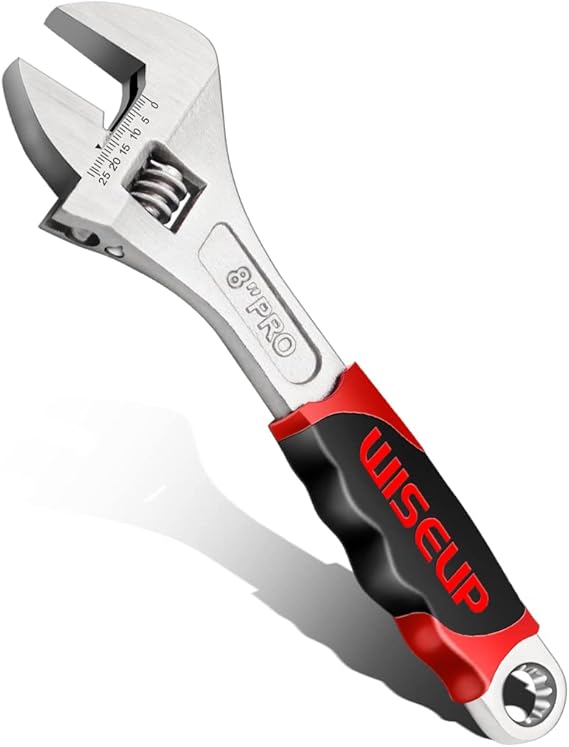 WISEUP Adjustable Wrench 8 Inch Professional Cr-V Forged