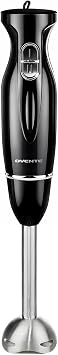 OVENTE Immersion Hand Blender, 300W Electric Handheld Stick Mixer with 2 Mixing Speeds and Stainless Steel Blades for Smoothies, Purees & Baby Food, Black HS560B