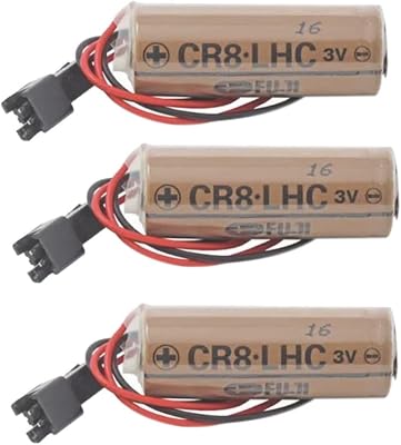Pack of 3 Replacement for Fuji FDK CR8.LHC 17450 3V 2600mAh Non-Rechargeable Battery with Black Plug