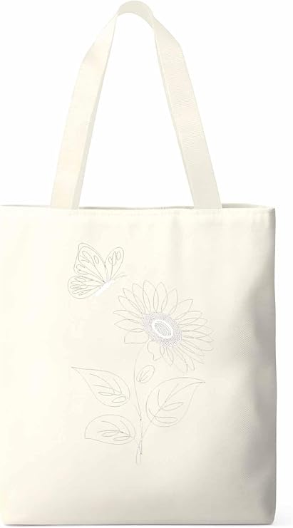 Canvas Tote Bag, Sunflower Aesthetic Canvas Tote Handbags for Women Shoulder Bag, Abstract Art Summer