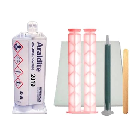 Araldite 2019 50ml Hand Plunger Kit (AW4859 / HW4859) - Dark Gray 120-Min Set Time High-Strength-Toughened Epoxy Gel Starter Kit w/Hand Plunger 50ml