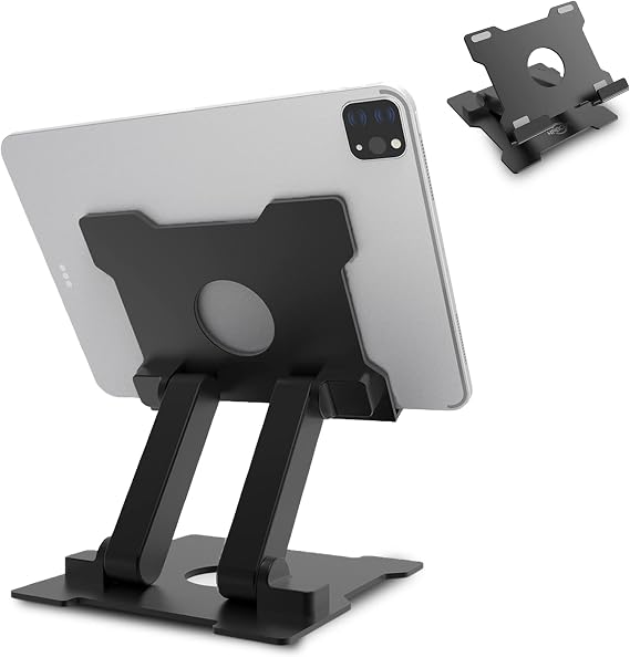 KABCON Tablet Stand,Adjustable Drawing Holder Eye-Level Aluminum Solid Stand for Desk, Portable Monitor, iPad Pro 9.7 10.5 Air Mini,Microsoft Surface Pro,Tab-Up to 15''