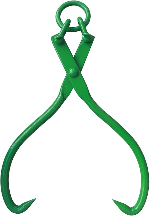 Timber Claw Hook, 18in - Log Lifting Tongs Heavy Duty Grapple Timber Claw, Lumber Skidding Tongs Logging Grabber 18" Jaw Opening