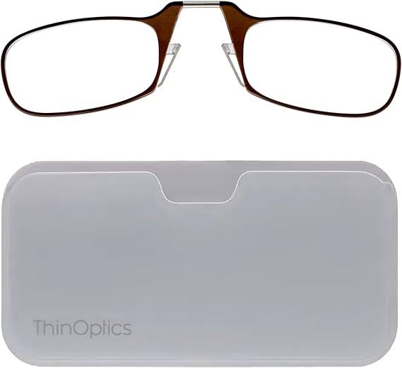 ThinOptics unisex-adult Universal Pod Case + Rectangular Reading Glasses