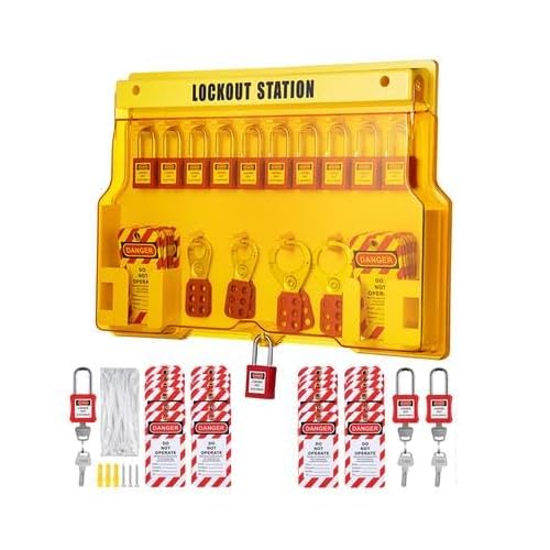Happybuy 58 PCS Lockout Tagout Kits, Electrical Safety Loto Kit Includes Padlocks, Lockout Station, Hasp, Lockout Tagout Safety Tools for Industrial, Electric Power, Machinery
