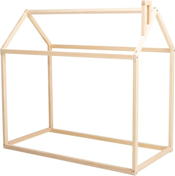 Montessori Toddler House Bed Crib Size, Montessori Toodler Floor Bed Frame for Kids House Shaped Bed