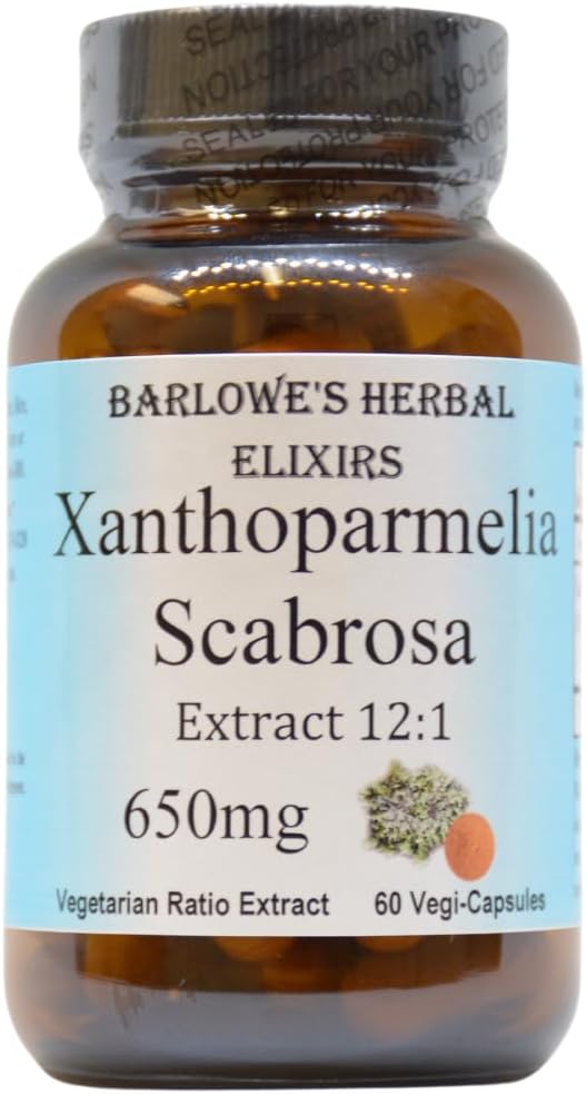 Barlowe's Herbal Elixirs Xanthoparmelia Scabrosa | 12:1 Extract | Clean Label | Stearate Free | Glass Bottle