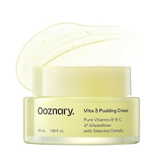 Vita 3 Pudding Cream for Radiant Glowing Skin and Improving Skin Tone with Vitamin C and Glutathione plus Niacinamide | Korean Moisturizer | 1.69 fl.oz 50ml