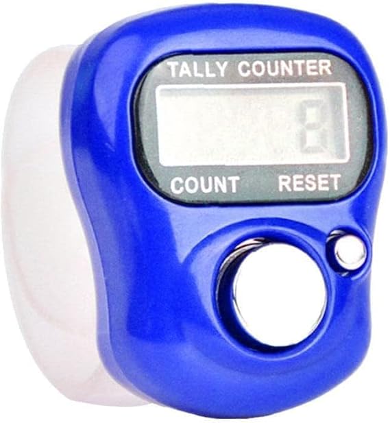Blue Electronic Finger Counter, Handheld LED Digital Row Counter with Ring for Golf, Hand Tally Counter for Hair Care Users, Unisex, 1 Count