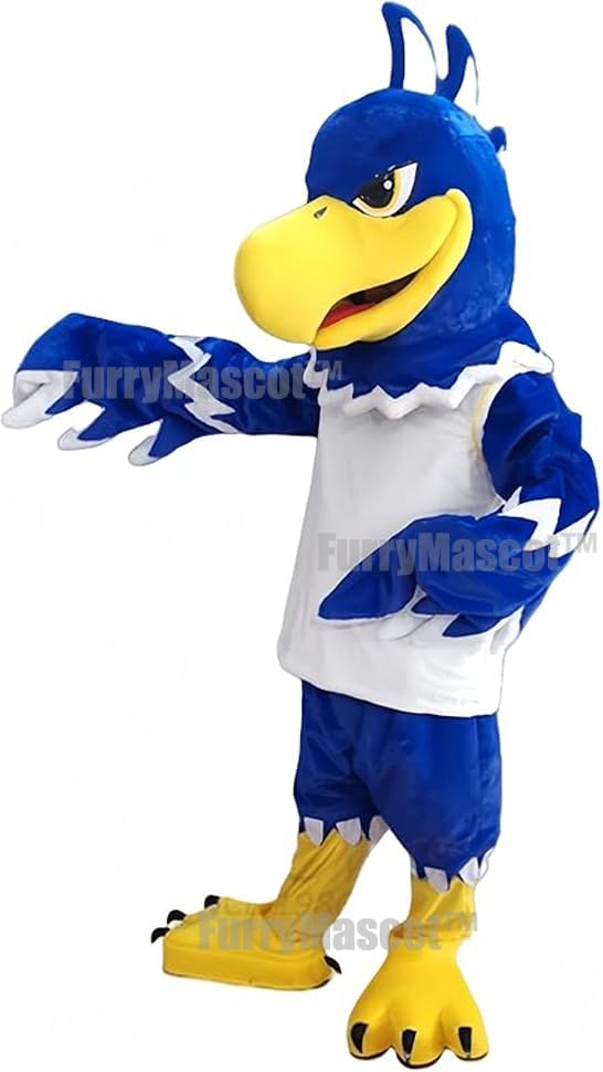 Adult Realistic Blue & White Hawk Birds Suit Animal Mascot Costume Party Carnival Costumes