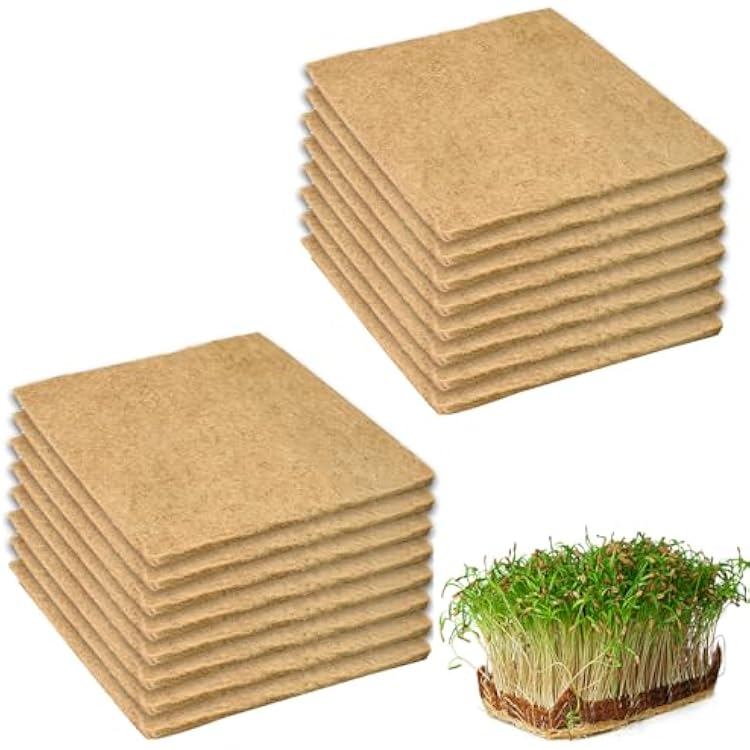 16 PCS Microgreen Mats, 10 X 10 Plant Grow Mat Hydroponic Grow Pads Microgreens Sprouting Mats Microgreens Kit for 1020 Germination Trays Wheatgrass Sprouts