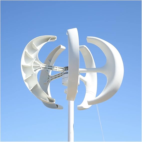 Wind Generator, 5000W 8000W Vertical Axis Wind Turbine 12V 24V48V Windmill Motor Quick Start Home Farm Hybrid Street Light with MPPT Controller,Efficient(White,with COTROLLER_24V_8000W)