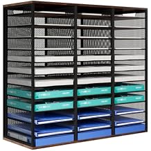 PAG Mass Mail Sorter - Adjustable Mail Holder, Countertop Literature Organizer, Student Mailbox for Classroom, Desktop Bill Paper Organizer for Office Home School, 36 Compartments, Brown