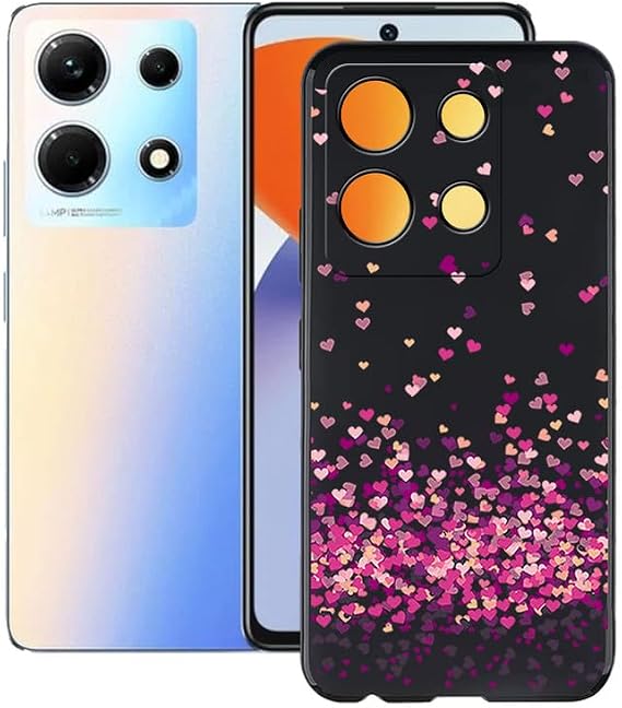 for Infinix Note 30 VIP Case, Black Shockproof Bumper Sleeves, 360 Drop Protection Shell Full Body Ultra-Thin Soft Silicone Cover for Infinix Note 30 VIP (6.78") - Pink Love