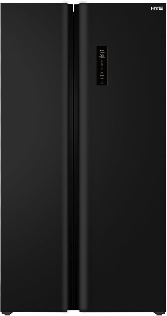 HYE Side By Side American Fridge Freezer - 505L, Frost Free, Black [Energy Class E]