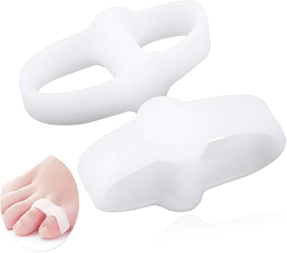 PEDIMEND Silicone Gel Toe Separator Double Loop Pinkie Toe Separator (Pair - 2PCS) | Bunion Toe Separator for Hallux Valgus Pain | Prevent Toe Overlapping | for Men & Women | Foot Care