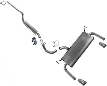 Mac Auto Parts Replacement Parts for Weld on Resonator Pipes Dual Muffler for Ford Escape 2013 2014 2015 2016 2017 2018 2019 1.5L 1.6L 2.0L 2.5L Engines