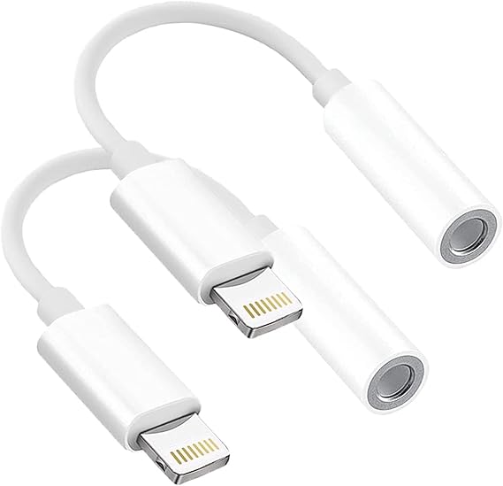 Headphone Adapters, 2 Pack 3.5 mm Headphone Jack Audio Aux Adapter Dongle | Compatible with iPhone 14 13 12 11 Headphone Adapters
