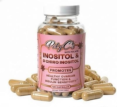 POLYCS PCOS Supplement for Women -Myo-Inositol & D-Chiro Inositol 40:1 Ratio for Hormone Balance, Fertility & Reproductive Wellness Ovarian Health & Ovulation, Vegan, 120 Capsules
