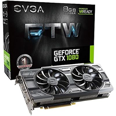 EVGA GeForce GTX 1080 FTW GAMING ACX 3.0, 8GB GDDR5X, RGB LED, 10CM FAN, 10 Power Phases, Double BIOS, DX12 OSD Support PXOC Graphics Card 08G-P4-6286-KR