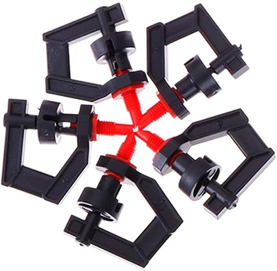 100Pcs G Type 360 Micro Rotary Tripod Nozzle Sprinklers Head Refractive Misting Irrigation Plant Rotating Refraction Sprinkler Atomizing Nozzle Lawn Watering Dripper System Garden Sprayer Atomizer