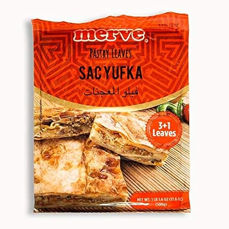 Merve Turkish Pastry Leaves, Sac Yufka, 500g, 3+1 leaves