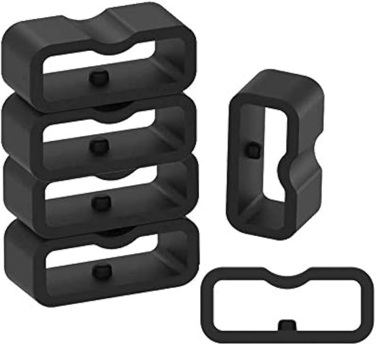 6-Pack Fastener Rings Compatible with Garmin Vivosmart 4/Vivofit 4/Vivofit 3/Vivofit jr/Vivofit jr 2/Vivofit jr 3 Band Keeper, Silicone Replacement Watch Band Loop/Holder/Retainer