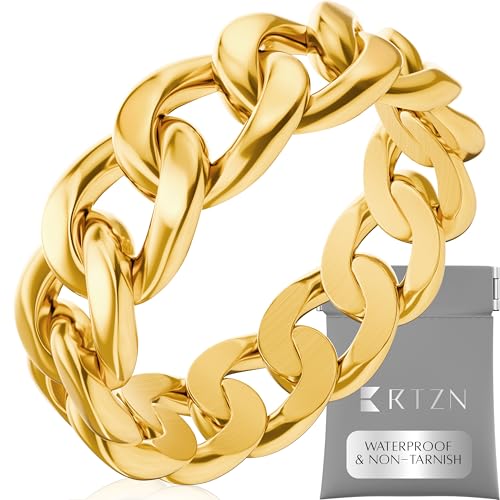 RTZN Signet Rings for Men Premium Mens Stainless Steel Rings 100% Waterproof & Non Tarnish Plain Statement Mens Signet & Cuban Link Ring GoldSilver Pinky Ring for Men SIZE: 6-12