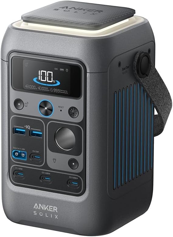 Anker SOLIX C300X DC 288Wh I 300W Taşınabilir Güç Kaynağı, Kompakt ve Güçlü Tasarım, 140W Çift Yönlü Hızlı Şarj, Ultra Taşınabilir Tasarım