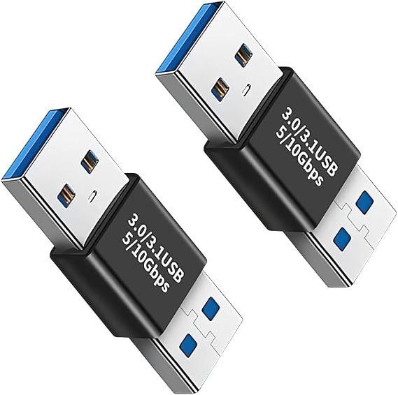 USB 3.0 Adapter (2 Pack) USB-A Male to Male OTG USB Connection Efficient Data Transfer or Data Cable Extension