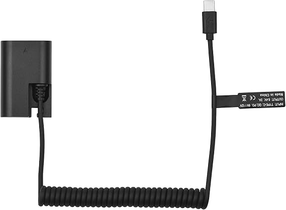 Andoer LP-E6 Dummy Battery USB-C Coupler Adapter DR-E6 Dummy Battery Coupler with USB Type-C Spring Power Cable Replacement for Canon EOS R R5 R6 90D 80D 70D 60D 60Da 5D Mark II III IV 6D Mark II 7D