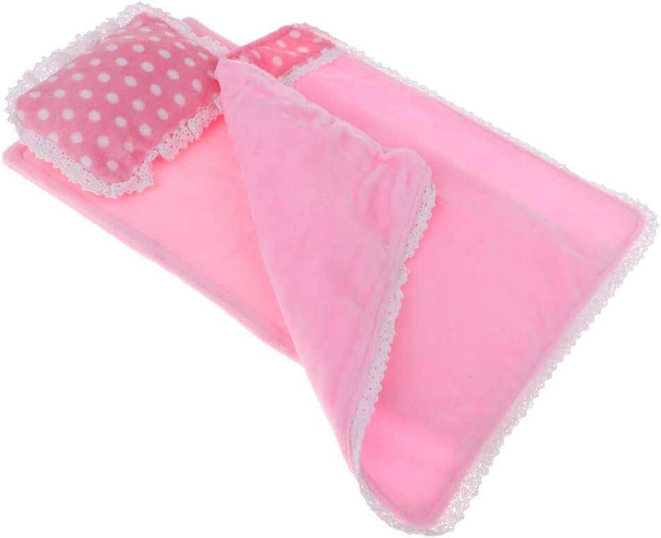 3 Pieces Bedding Set, Comforter Fits for 25cm Dolls