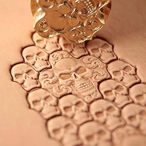DandS ltd Leather Stamp Tool, Skull, Professional Steel Craft Tool for Leatherworking, Embossing, Carving & Stamping Leather Projects, Belts Wallets & DIY Projects Compatible with Mallet #383