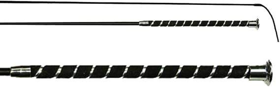 Intrepid International 43" Dressage Silver Whip with Elegant Spiral Handle - Ideal for Dressage and Equestrian Riding