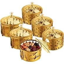 Zcargel 6 Pcs Muslim Islamic Dessert Trays Eid Mubarak Trays Plate, Decorations, Food Storage Container for Serving Cookie, Candy, Pastry, Dessert for Eid Party Supplies