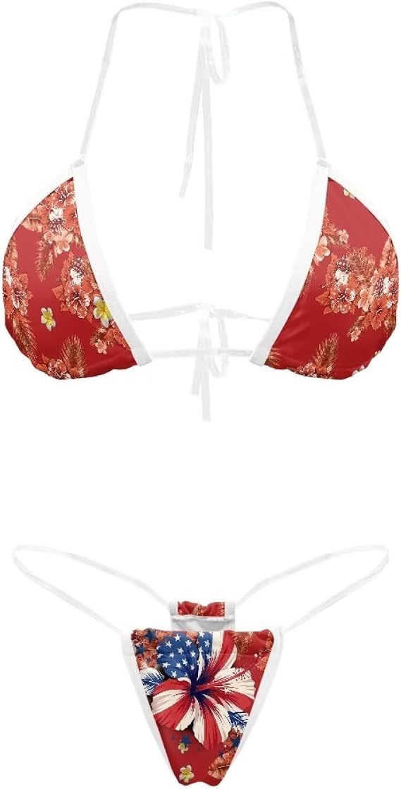 Women Bikini Clear Straps High Rise Thongs Swimsuit Two Piece Sets Sexy String Bathing Suits Triangle Swimwear